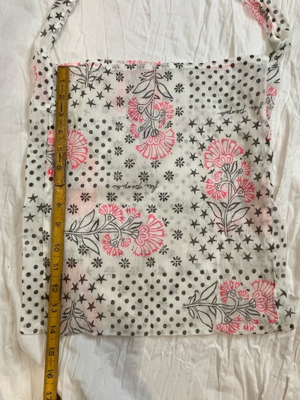Free People Boho Tote Bag Sheer Floral Polka Dot Lightweight Market Bag